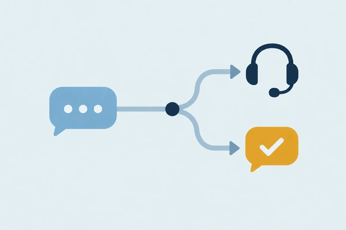 Customer conversations routed to an automated reply or support headset
